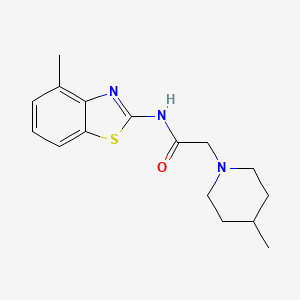 N-(4-methyl-1,3-benzothiazol-2-yl)-2-(4-methylpiperidin-1-yl)acetamide