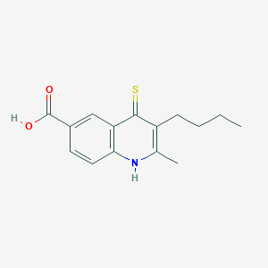 molecular formula C15H17NO2S B4593571 3-丁基-4-巯基-2-甲基-6-喹啉甲酸 