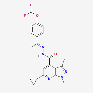 6-CYCLOPROPYL-N'~4~-{(E)-1-[4-(DIFLUOROMETHOXY)PHENYL]ETHYLIDENE}-1,3-DIMETHYL-1H-PYRAZOLO[3,4-B]PYRIDINE-4-CARBOHYDRAZIDE