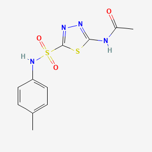 molecular formula C11H12N4O3S2 B4593589 N-(5-{[(4-甲苯基)氨基]磺酰基}-1,3,4-噻二唑-2-基)乙酰胺 