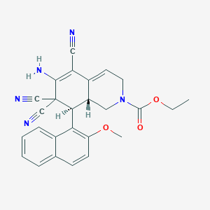 ethyl (8R,8aR)-6-amino-5,7,7-tricyano-8-(2-methoxynaphthalen-1-yl)-1,3,8,8a-tetrahydroisoquinoline-2-carboxylate