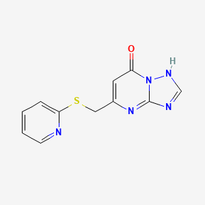 molecular formula C11H9N5OS B4593608 5-[(Pyridin-2-ylsulfanyl)methyl][1,2,4]triazolo[1,5-a]pyrimidin-7-ol 