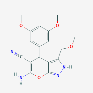 6-Amino-4-(3,5-dimethoxyphenyl)-3-(methoxymethyl)-1,4-dihydropyrano[2,3-c]pyrazole-5-carbonitrile