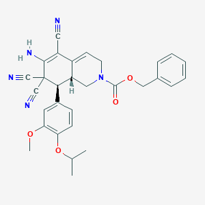 molecular formula C30H29N5O4 B459362 benzyl 6-amino-5,7,7-tricyano-8-(4-isopropoxy-3-methoxyphenyl)-3,7,8,8a-tetrahydro-2(1H)-isoquinolinecarboxylate CAS No. 303959-65-1