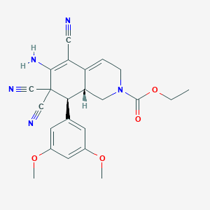 ethyl (8S,8aR)-6-amino-5,7,7-tricyano-8-(3,5-dimethoxyphenyl)-1,3,8,8a-tetrahydroisoquinoline-2-carboxylate