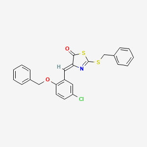 molecular formula C24H18ClNO2S2 B4593649 4-[2-(benzyloxy)-5-chlorobenzylidene]-2-(benzylthio)-1,3-thiazol-5(4H)-one 