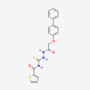 molecular formula C20H17N3O3S2 B4593656 N-({2-[(4-联苯氧基)乙酰]肼基}碳硫酰)-2-噻吩甲酰胺 