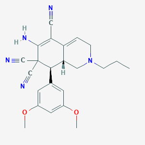 6-amino-8-(3,5-dimethoxyphenyl)-2-propyl-2,3,8,8a-tetrahydro-5,7,7(1H)-isoquinolinetricarbonitrile