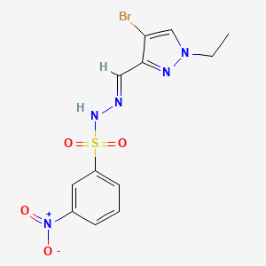 molecular formula C12H12BrN5O4S B4593674 N'-[(4-bromo-1-ethyl-1H-pyrazol-3-yl)methylene]-3-nitrobenzenesulfonohydrazide 