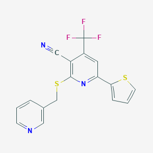 2-(Pyridin-3-ylmethylsulfanyl)-6-thiophen-2-yl-4-trifluoromethyl-nicotinonitrile