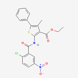 molecular formula C21H17ClN2O5S B4593685 ETHYL 2-(2-CHLORO-5-NITROBENZAMIDO)-4-METHYL-5-PHENYLTHIOPHENE-3-CARBOXYLATE 