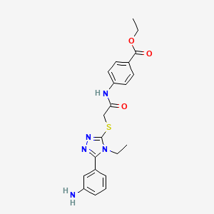 molecular formula C21H23N5O3S B4593691 4-[({[5-(3-氨基苯基)-4-乙基-4H-1,2,4-三唑-3-基]硫代}乙酰基)氨基]苯甲酸乙酯 