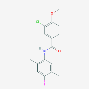 molecular formula C16H15ClINO2 B4593702 3-chloro-N-(4-iodo-2,5-dimethylphenyl)-4-methoxybenzamide 