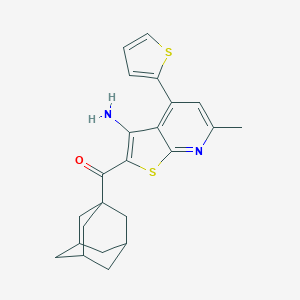 molecular formula C23H24N2OS2 B459371 1-Adamantyl[3-amino-6-methyl-4-(2-thienyl)thieno[2,3-b]pyridin-2-yl]methanone CAS No. 445266-38-6