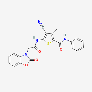 4-cyano-3-methyl-5-{[(2-oxo-1,3-benzoxazol-3(2H)-yl)acetyl]amino}-N-phenylthiophene-2-carboxamide