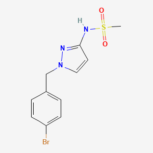 molecular formula C11H12BrN3O2S B4593726 N-[1-(4-溴苄基)-1H-吡唑-3-基]甲磺酰胺 