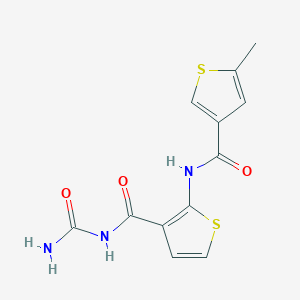 molecular formula C12H11N3O3S2 B4593749 N-{3-[(CARBAMOYLAMINO)CARBONYL]THIOPHEN-2-YL}-5-METHYLTHIOPHENE-3-CARBOXAMIDE 