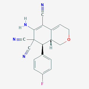 6-amino-8-(4-fluorophenyl)-8,8a-dihydro-1H-isochromene-5,7,7(3H)-tricarbonitrile