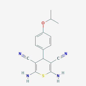 molecular formula C16H16N4OS B459377 2,6-diamino-4-(4-isopropoxyphenyl)-4H-thiopyran-3,5-dicarbonitrile CAS No. 891466-17-4