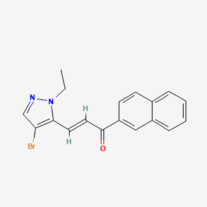 molecular formula C18H15BrN2O B4593792 3-(4-溴-1-乙基-1H-吡唑-5-基)-1-(2-萘基)-2-丙烯-1-酮 