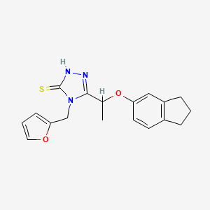 5-[1-(2,3-dihydro-1H-inden-5-yloxy)ethyl]-4-(furan-2-ylmethyl)-4H-1,2,4-triazole-3-thiol