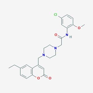 N-(5-chloro-2-methoxyphenyl)-2-{4-[(6-ethyl-2-oxo-2H-chromen-4-yl)methyl]piperazin-1-yl}acetamide