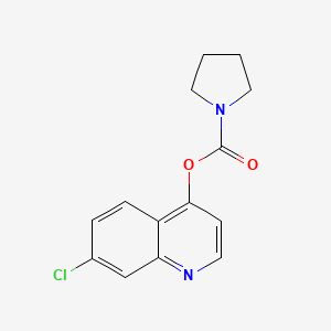 molecular formula C14H13ClN2O2 B4593826 1-吡咯烷甲酸7-氯-4-喹啉酯 