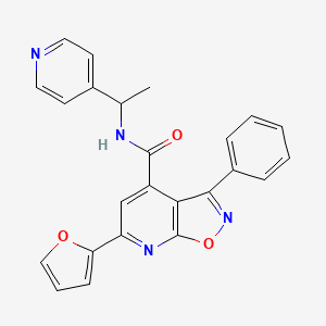 molecular formula C24H18N4O3 B4593837 6-(2-呋喃基)-3-苯基-N-[1-(4-吡啶基)乙基]异恶唑并[5,4-b]吡啶-4-甲酰胺 