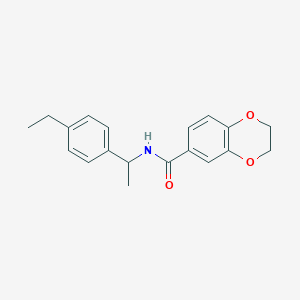 N-[1-(4-ethylphenyl)ethyl]-2,3-dihydro-1,4-benzodioxine-6-carboxamide