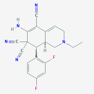 6-amino-8-(2,4-difluorophenyl)-2-ethyl-2,3,8,8a-tetrahydro-5,7,7(1H)-isoquinolinetricarbonitrile