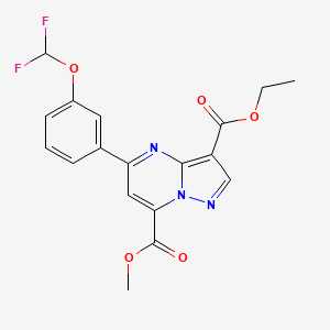 molecular formula C18H15F2N3O5 B4593872 3-ethyl 7-methyl 5-[3-(difluoromethoxy)phenyl]pyrazolo[1,5-a]pyrimidine-3,7-dicarboxylate 