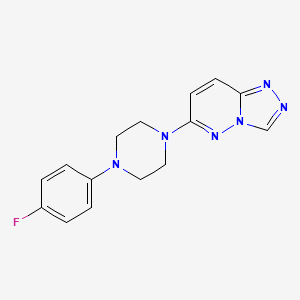 molecular formula C15H15FN6 B4593878 6-[4-(4-氟苯基)-1-哌嗪基][1,2,4]三唑并[4,3-b]哒嗪 