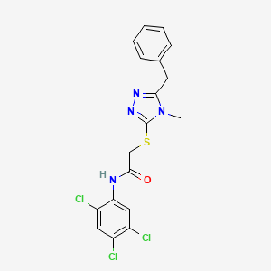 molecular formula C18H15Cl3N4OS B4593930 2-[(5-苄基-4-甲基-4H-1,2,4-三唑-3-基)硫代]-N-(2,4,5-三氯苯基)乙酰胺 