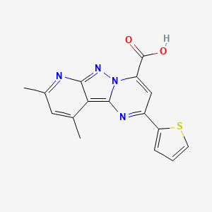 molecular formula C16H12N4O2S B4593937 8,10-二甲基-2-(2-噻吩基)吡啶[2',3':3,4]吡唑并[1,5-a]嘧啶-4-羧酸 