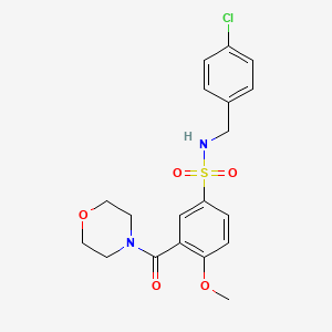 molecular formula C19H21ClN2O5S B4593941 N-(4-氯苄基)-4-甲氧基-3-(4-吗啉代羰基)苯磺酰胺 