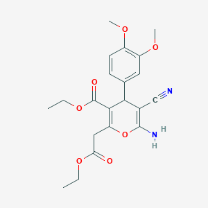 molecular formula C21H24N2O7 B459395 ethyl 6-amino-5-cyano-4-(3,4-dimethoxyphenyl)-2-(2-ethoxy-2-oxoethyl)-4H-pyran-3-carboxylate CAS No. 354554-28-2