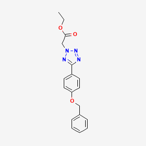 molecular formula C18H18N4O3 B4593951 乙酰{5-[4-(苄氧基)苯基]-2H-四唑-2-基}乙酸酯 