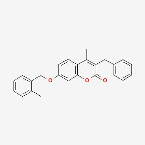 molecular formula C25H22O3 B4593958 3-BENZYL-4-METHYL-7-[(2-METHYLPHENYL)METHOXY]-2H-CHROMEN-2-ONE 