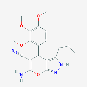6-Amino-3-propyl-4-(2,3,4-trimethoxyphenyl)-2,4-dihydropyrano[2,3-c]pyrazole-5-carbonitrile
