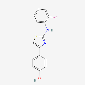 molecular formula C15H11FN2OS B4593980 4-{2-[(2-氟苯基)氨基]-1,3-噻唑-4-基}苯酚 