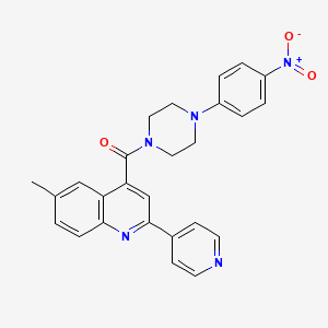 molecular formula C26H23N5O3 B4594006 6-methyl-4-{[4-(4-nitrophenyl)-1-piperazinyl]carbonyl}-2-(4-pyridinyl)quinoline 