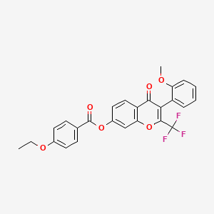 molecular formula C26H19F3O6 B4594018 3-(2-methoxyphenyl)-4-oxo-2-(trifluoromethyl)-4H-chromen-7-yl 4-ethoxybenzoate 