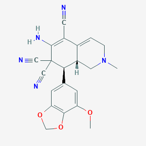 6-amino-8-(7-methoxy-1,3-benzodioxol-5-yl)-2-methyl-2,3,8,8a-tetrahydro-5,7,7(1H)-isoquinolinetricarbonitrile