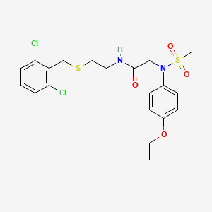 molecular formula C20H24Cl2N2O4S2 B4594022 N~1~-{2-[(2,6-dichlorobenzyl)thio]ethyl}-N~2~-(4-ethoxyphenyl)-N~2~-(methylsulfonyl)glycinamide 