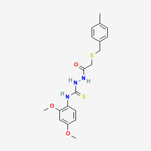 N-(2,4-dimethoxyphenyl)-2-{[(4-methylbenzyl)thio]acetyl}hydrazinecarbothioamide