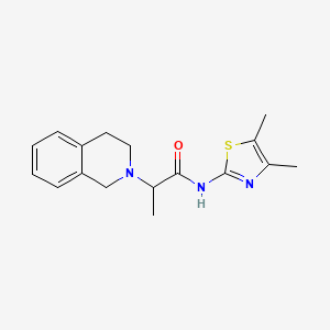 molecular formula C17H21N3OS B4594071 2-(3,4-二氢-2(1H)-异喹啉基)-N-(4,5-二甲基-1,3-噻唑-2-基)丙酰胺 