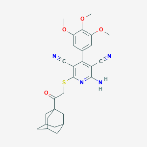 2-Amino-6-{[2-oxo-2-(tricyclo[3.3.1.1~3,7~]dec-1-yl)ethyl]sulfanyl}-4-(3,4,5-trimethoxyphenyl)pyridine-3,5-dicarbonitrile