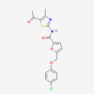 molecular formula C18H15ClN2O4S B4594096 N-(5-乙酰基-4-甲基-1,3-噻唑-2-基)-5-[(4-氯苯氧基)甲基]-2-呋喃酰胺 