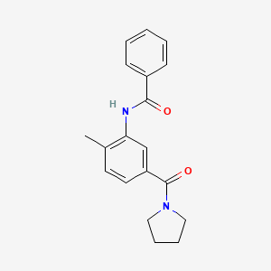 molecular formula C19H20N2O2 B4594116 N-[2-methyl-5-(1-pyrrolidinylcarbonyl)phenyl]benzamide 