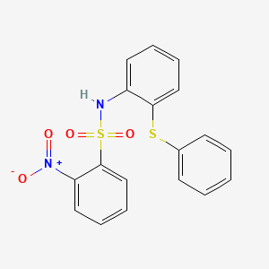 molecular formula C18H14N2O4S2 B4594130 2-硝基-N-[2-(苯硫基)苯基]苯磺酰胺 